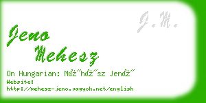 jeno mehesz business card
